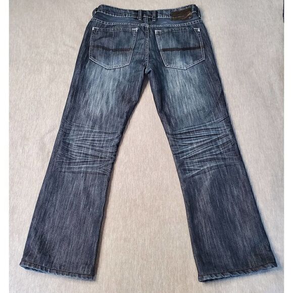 Buffalo Jeans Mens 30x27 Blue Dark Wash Straight Leg Denim - Picture 5 of 8